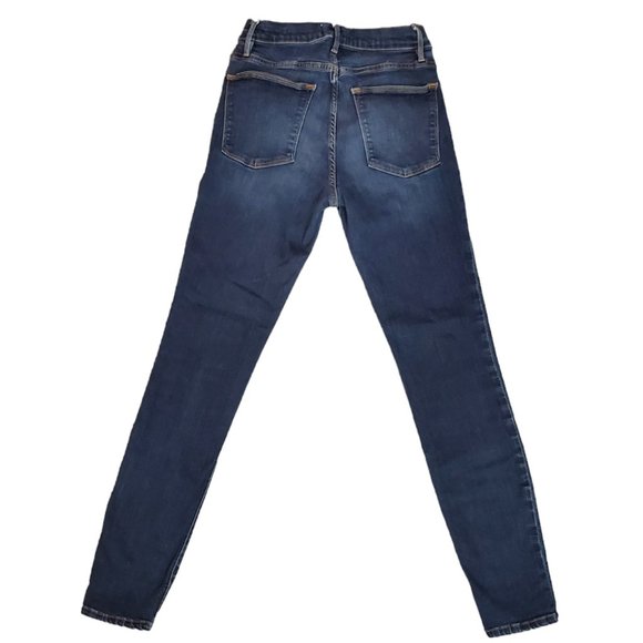 Frame Le High Skinny Wyman 27 (Meas 23x27.5 9.5" Mid Rise) Front Slit Jeans A13 - Picture 2 of 11